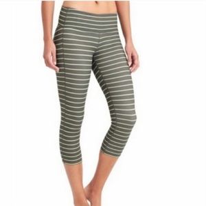 Athleta Chaturanga Striped Capri - green/yellow